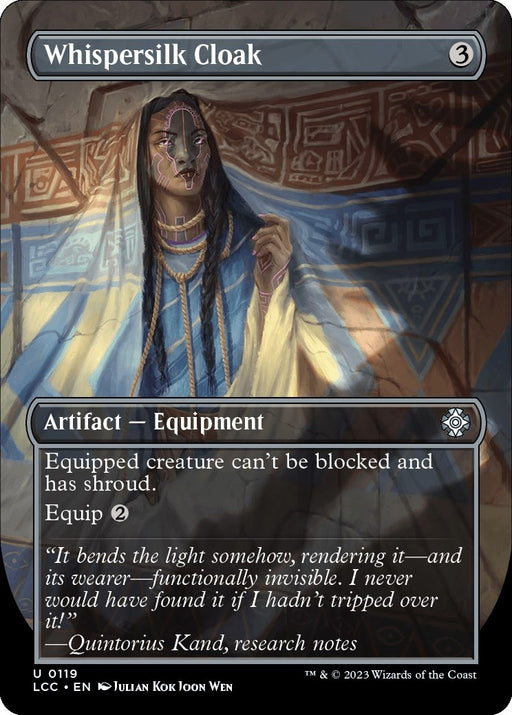 Whispersilk Cloak (Borderless) (119) [LCC] Foil