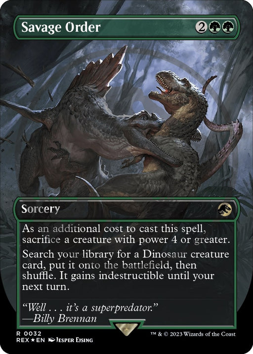 Savage Order (Borderless) (Emblem) [REX] Foil