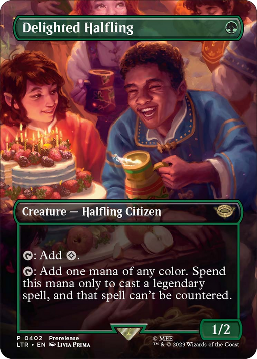 Delighted Halfling (Borderless) (402) [LTR] Foil